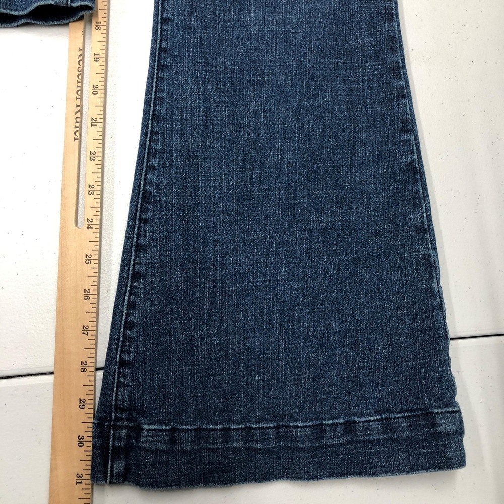 Chelsea & Violet Flare Jeans Womens 28 Blue Medium Wash High Rise Stretch Denim - Picture 10 of 12
